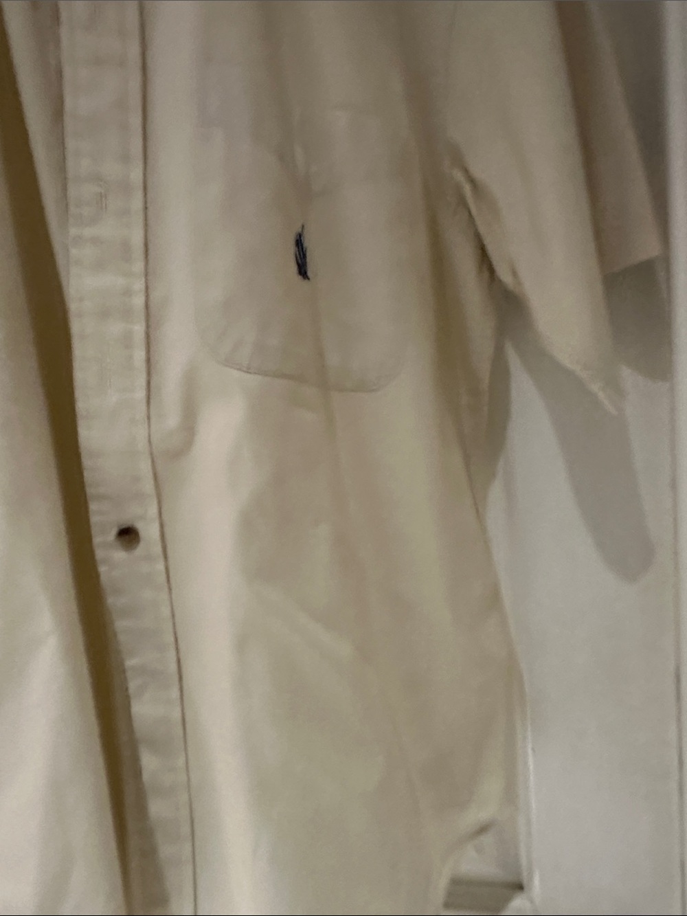 Nautica Cream Button-Down Shirt with Chest Pocket